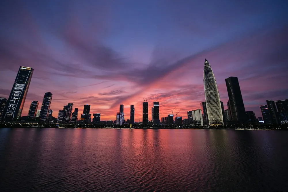 Shenzhen waterfront at sunset